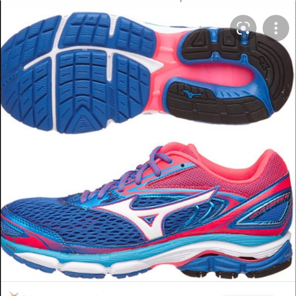 Mizuno Wave inspire 13 running shoe In Malibu blue/pink - Picture 4 of 8